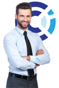 A man smiling, relaxed and confident after completing an anger management program.