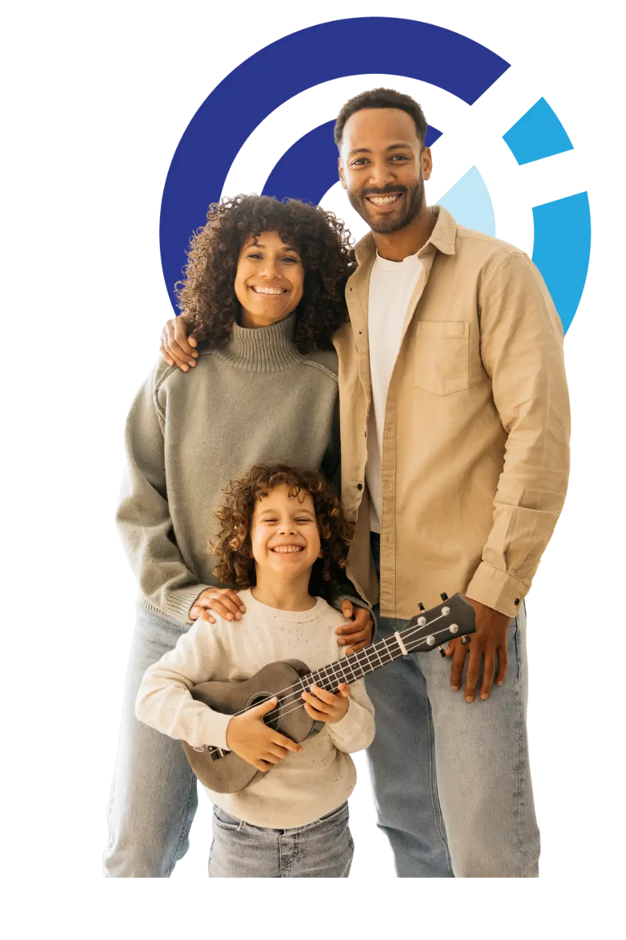Family Receiving Completion Certificate Parents and child sharing a heartfelt hug, reflecting the rebuilding of trust and emotional safety achieved through structured, court-approved parenting therapy.