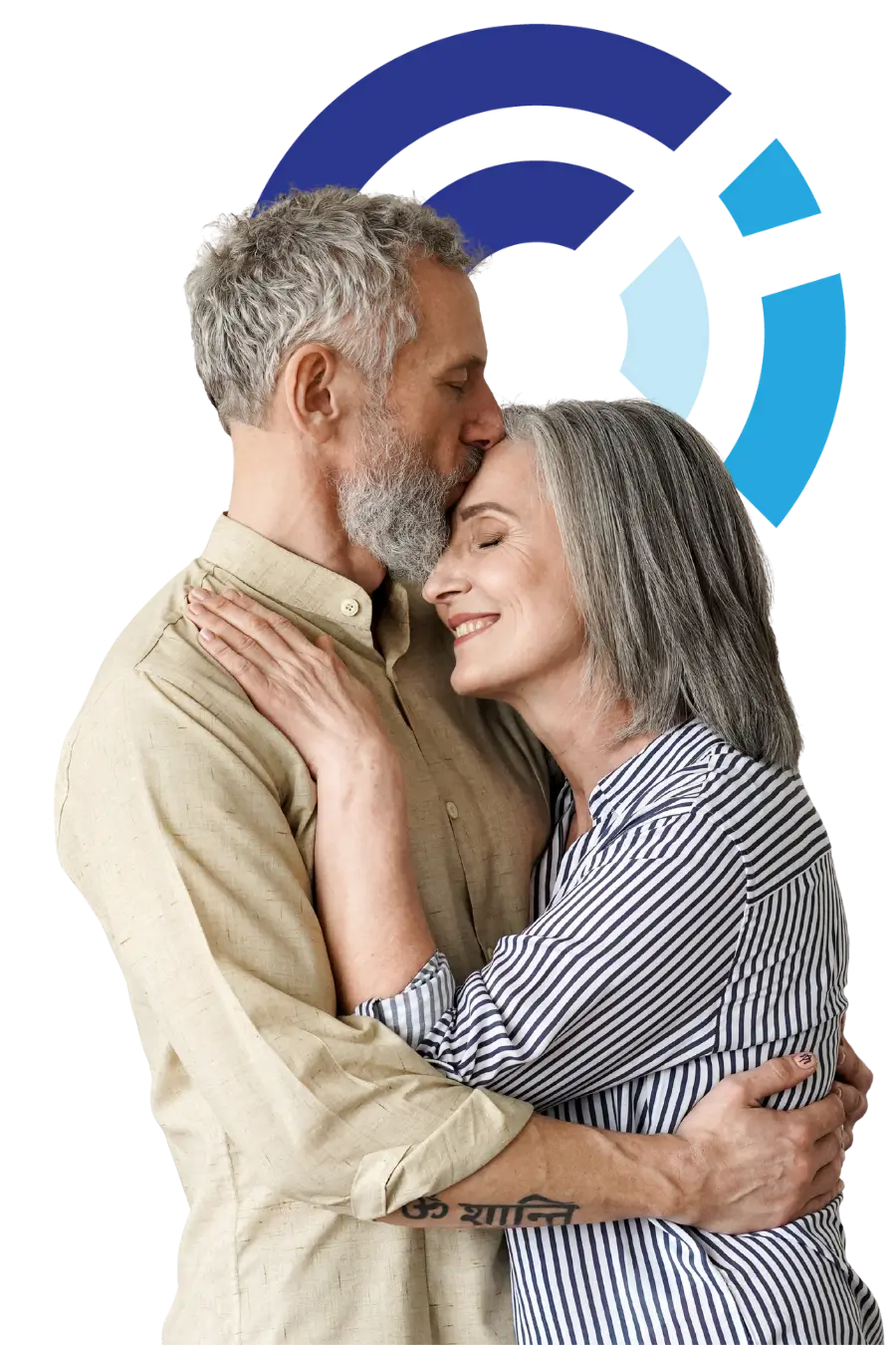 Older couple embracing warmly at home, celebrating healing and learning to forgive each other A male participant listening to a facilitator during a sexual misconduct program seminar