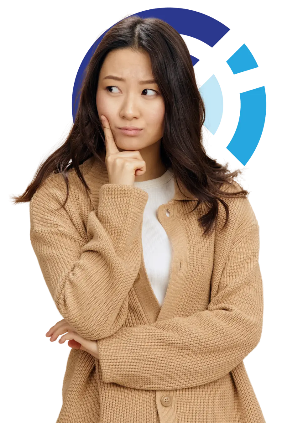 A woman quietly processing insights after her individual therapy session