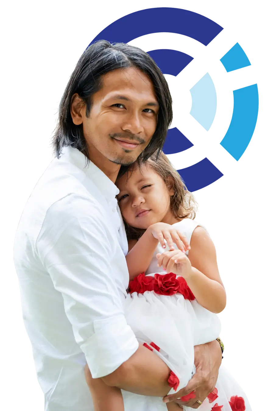 Happy man and his daughter in foundations of parenting therapy
