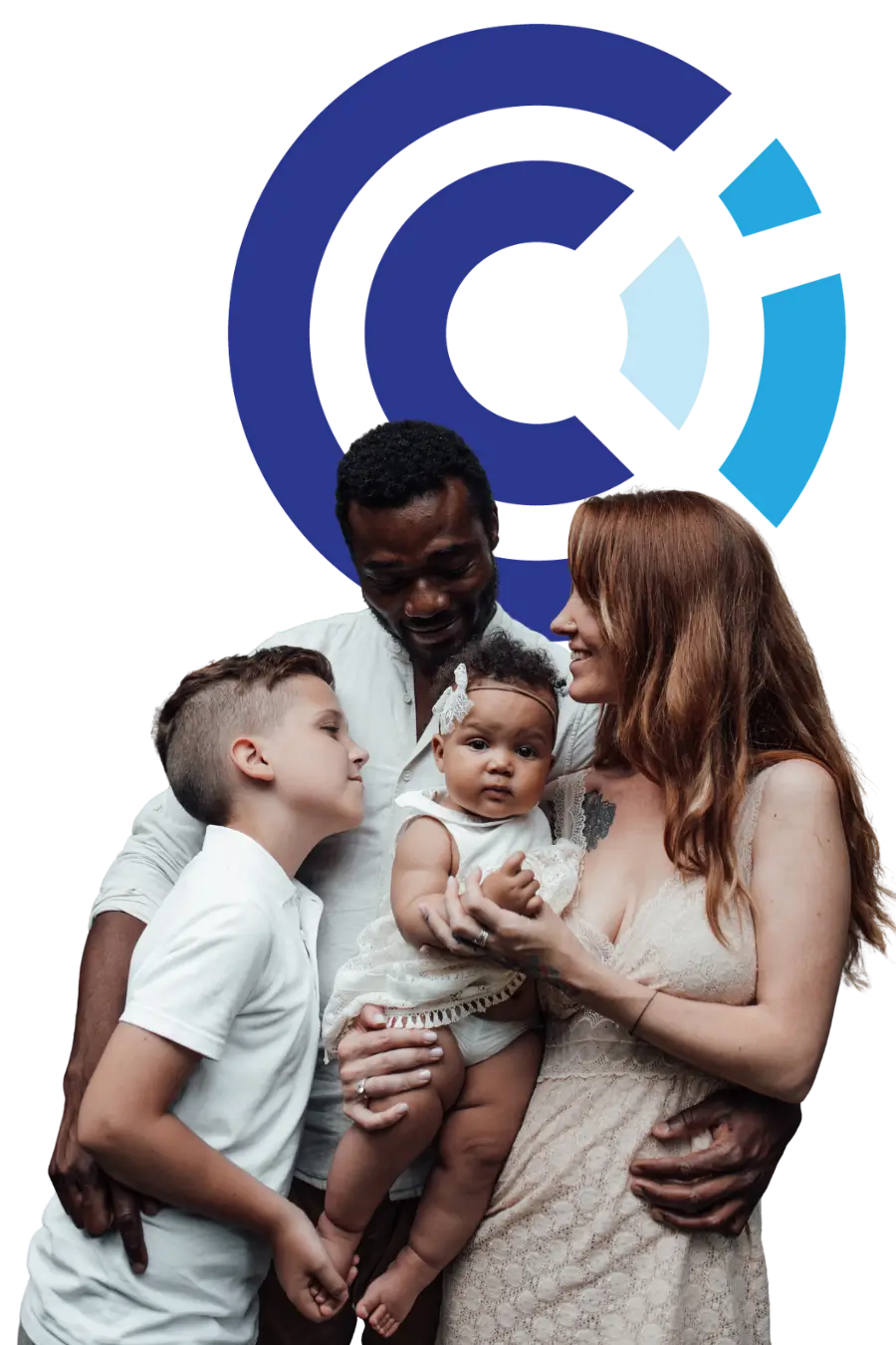 Interracial family bonding, supported by Foundations of Parenting Class