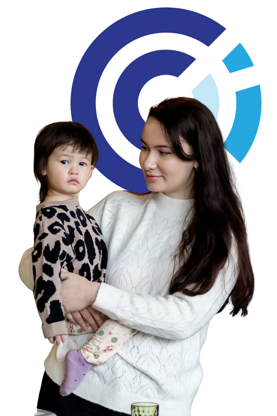 Mother with daughter. Interracial family after co parenting courses
