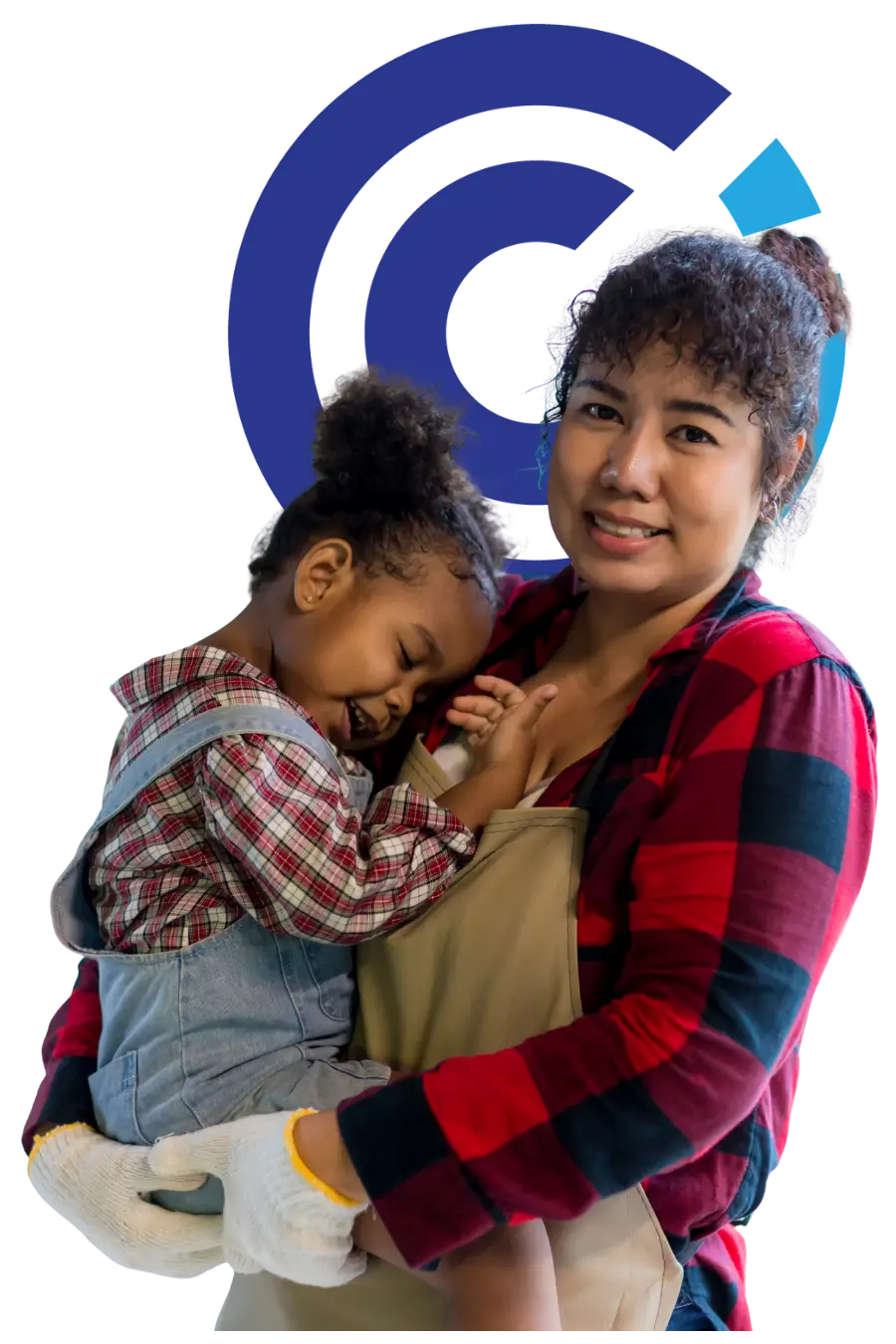 Mother with holding her Daughter in her arms looking at him with love after parenting class Parents improving communication via co parenting programs