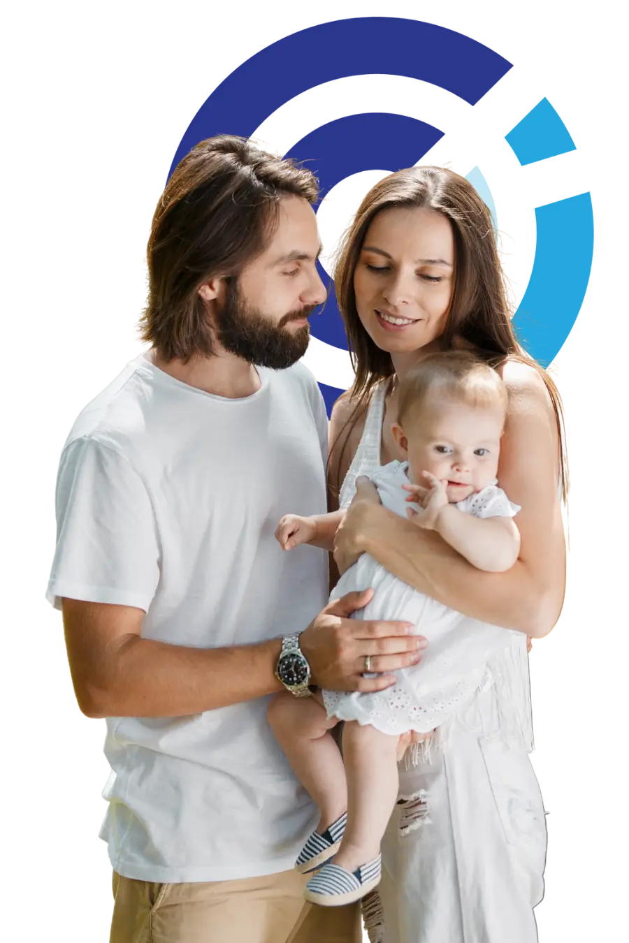 Romantic couple dressed in white for parenting class Parents guided by co parenting programs