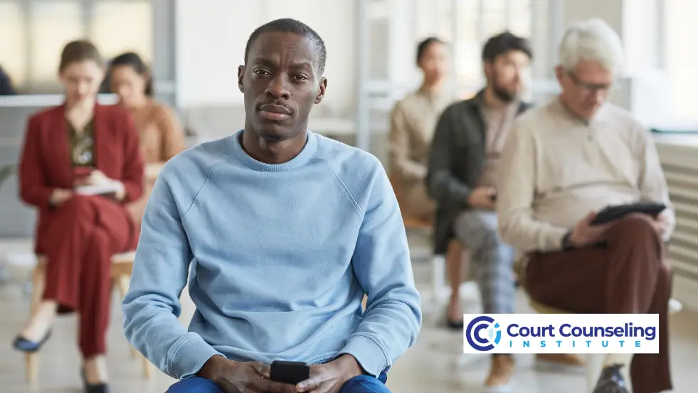 Person actively listening and reflecting on long-term therapy goals.