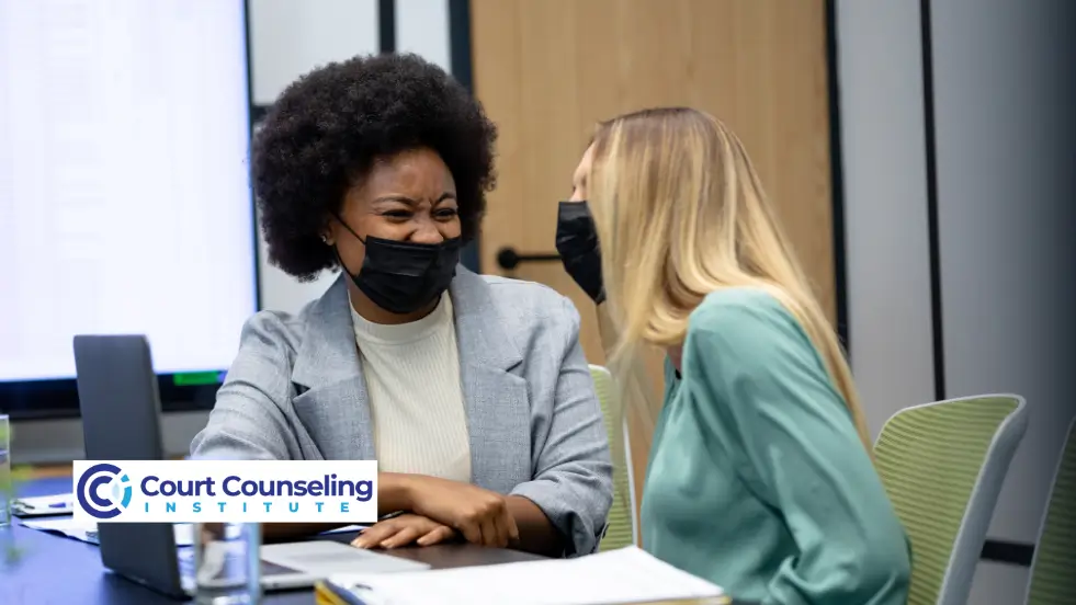 Lawyer and counselor providing guidance for court supervision