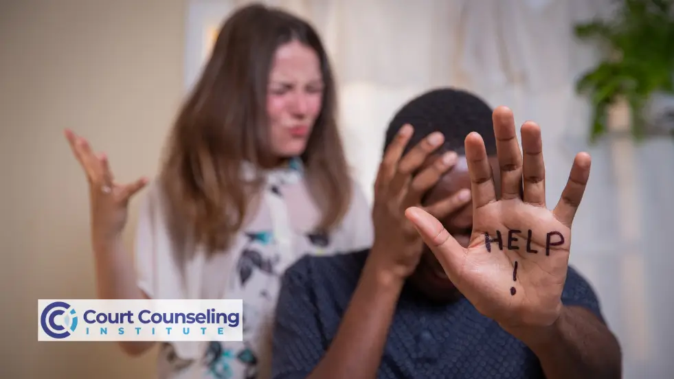 Domestic violence counseling guiding healthier behaviors.