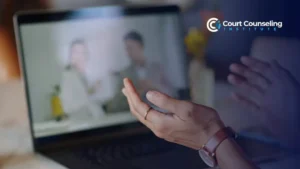 Client browsing updated online counseling programs at CCI.
