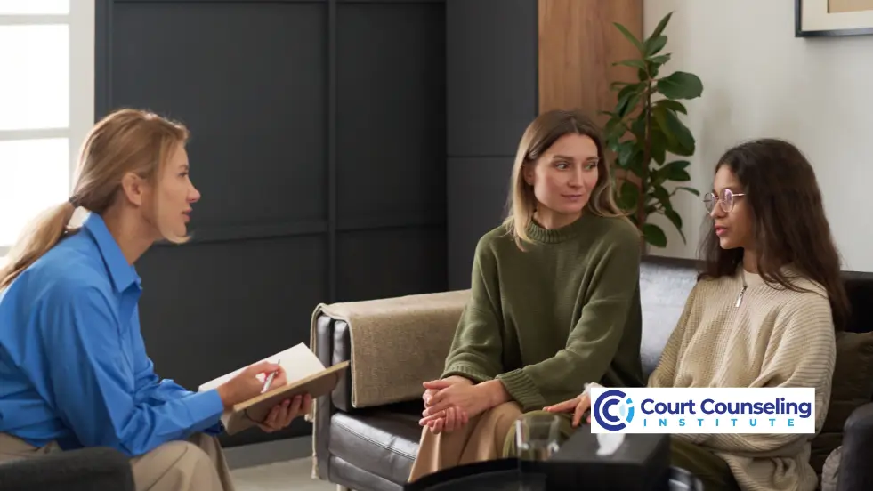 Lawyer and counselor providing guidance for court supervision