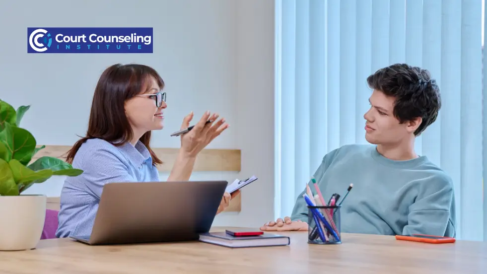 Lawyer and counselor providing guidance for court supervision