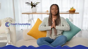 Individual reflecting in a calm environment to stay focused on therapy goals.
