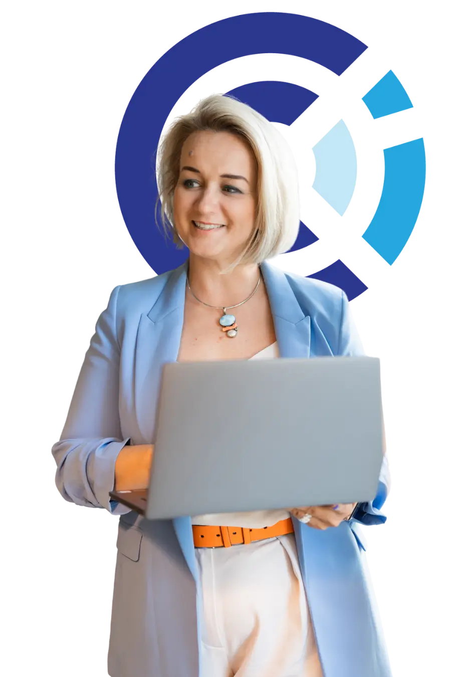 Woman enrolled in an online inappropriate sexual conduct education program.